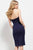 49901 Plunging Neck Scuba Sheath Dress