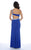 Decode 1.8 - Rhinestone Embellished One Shoulder Strap Gown 182507 in Blue