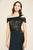 Tadashi Shoji - Knee Length Twist Knot Off Shoulder Dress In Blue and Neutral