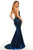 Sherri Hill - 52614 Sexy Lace Up Back Fitted Dress In Blue