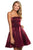 Sherri Hill - 52969 Straight Across Strapless A-Line Short Dress In Red and Purple