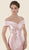 Rina Di Montella - RD2602 Embellished Folded Off-Shoulder Mermaid Gown in Pink