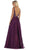 May Queen - MQ1632 Beaded V-Neck Pleated Ballgown In Purple
