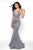 Blush by Alexia Designs - 11726 Plunging V Neck Shimmer Mermaid Gown In Purple and Silver
