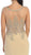 Dancing Queen Sheer Cap Sleeves Gold Tone Lace Applique Gown - 1 Pc. Nude in size Medium Available