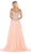 May Queen - MQ1626 Jeweled Applique Bodice Off Shoulder Gown In Pink