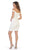 May Queen - MQ1597 Lace Deep Off-Shoulder Sheath Dress In White