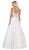 May Queen - MQ1685 Sleeveless Beaded Mesh Lace Back A-Line Satin Gown In White
