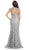 Rhinestone Lace Floral Evening Gown