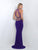 Intrigue - Beaded High Neckline Two-Piece Evening Dress 181 in Purple