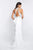 Intrigue - 401 Beaded Halter Sheath Dress In White