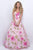 Blush - Dainty Sweetheart Floral Print A-Line Gown 5621 In Pink and Multi-Color