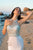 Blush - C1028 Multi-Colored Beaded High Halter Dress In White