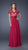La Femme - Ornate Lace Illusion A-Line Gown with Short Sleeves 19876 In Red