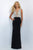 Jewel Encrusted Plunging Illusion Gown 11009
