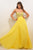 Blush - Strapless Sequined Long Dress 9587 in Yellow