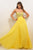 Blush - Strapless Sequined Long Dress 9587 in Yellow