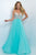 Blush - Embellished Sweetheart Chiffon A-Line Gown 11097 in Green