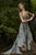 Janique - Embroidered Straight Neck A-line Gown W1691 in Silver