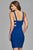 7852 Short V-neck Cocktail Dress with Side Cut-Outs