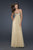 La Femme - Ethereally Sequined Sweetheart Empire Gown 16977 In Gold