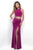 Blush - 11284 Two Piece Halter Top with Sarong Style Skirt Dress In Purple