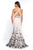 Blush - 11521 Halter Beaded Embroidered Tulle Mermaid Dress In Neutral and Multi-Color