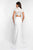 Intrigue - 426 Cap Sleeve Illusion High Neck Embroidered Gown In White