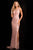 48670 Long High Neck Dress with Side Slit