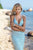 Blush - Sparkling Plunging Long Dress 7005 In Blue