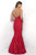 Blush - Laced Sweetheart Trumpet Dress 11110 in Red and Neutral