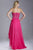 Janique K124 - Strapless Sweetheart Sheer Corset High-Low Skirt Evening Gown in Pink