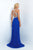 Blush - Beaded Halter Neck Chiffon Gown 11052 in Blue