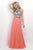 Blush - Polychromatic High Illusion A-Line Gown 11349 in Orange and Multi-Color
