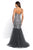 Blush - 11582 Bedazzled Sweetheart Mermaid Dress In Gray and Silver