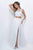 Beaded Cropped Top Bare Midriff Two Piece Dress  in Ivory
