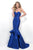 Blush - Sapphire Blue, Strapless Sweetheart Tiered Mermaid Gown 11320 in Blue