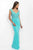 Blush - Beaded Sweetheart Jersey Sheath Dress 11048 in Green