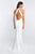 Blush - C1040 Sleek Floral Print Halter Sheath Dress In White and Pink