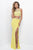Two-Piece Pearl Embellished Halter Top Jersey Gown  11259