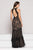 Colors Dress - 1857 Jewel Illusion Embroidered Gown in Black and Neutral