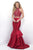 Two Piece Jewel Beaded Halter Top Mermaid Gown 11208