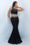 Two-Piece Sparkling Bare Midriff Trumpet Gown 11033