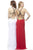 Janique - Beaded Chain  Deep V Neck Long Gown 7003