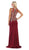 May Queen - MQ1629 Gold Appliqued Illusion Jewel Long Gown In Red and Gold
