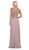 May Queen - MQ1620 Embellished Scoop Neck A-line Dress In Purple