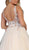 May Queen - RQ7765 Bead Embellished Illusion A-Line Gown In White and Pink