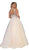 May Queen - RQ7765 Bead Embellished Illusion A-Line Gown In White and Pink