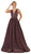 May Queen - RQ7753 Sleeveless Deep V-neck A-line Dress In Pink