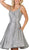 May Queen - RQ7752 Sleeveless Scoop A-line Dress In Silver